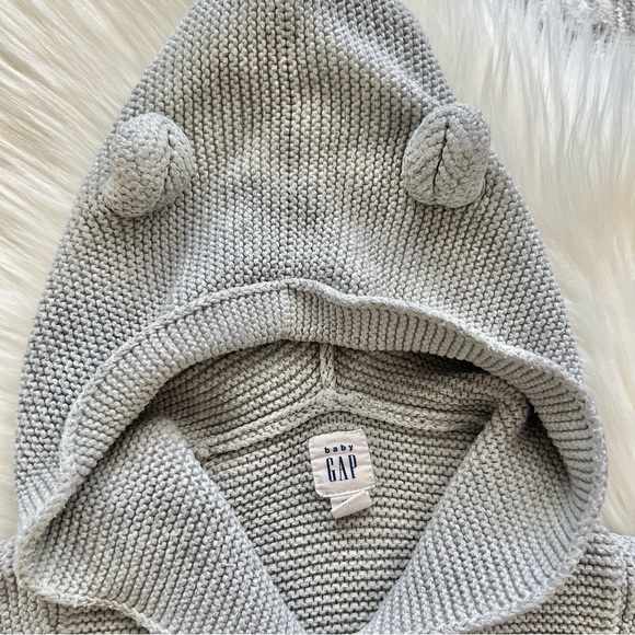 Grey knit hooded cardigan with ears - Picture 5 of 5